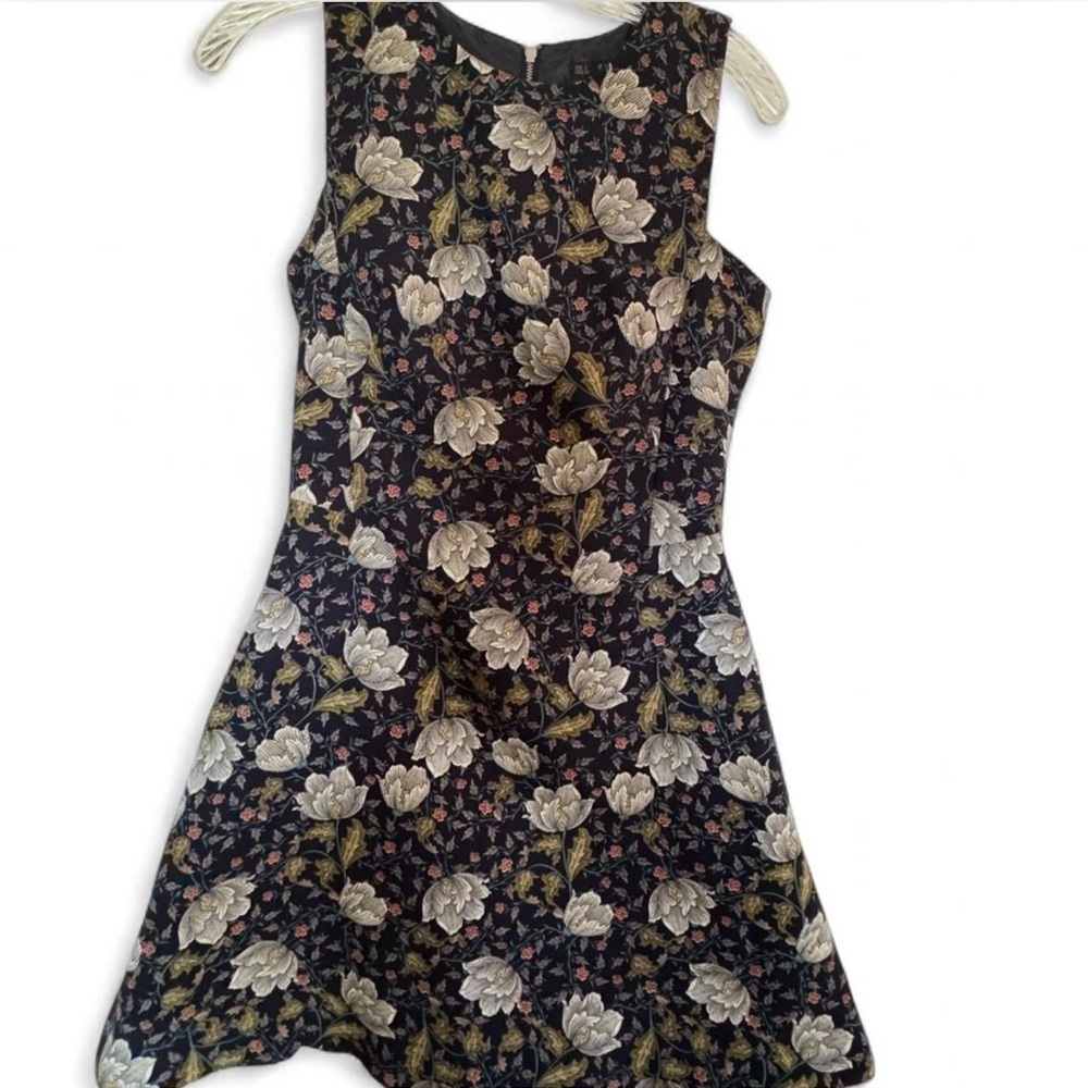 Zara Basic Black Floral Mini Dress size small
